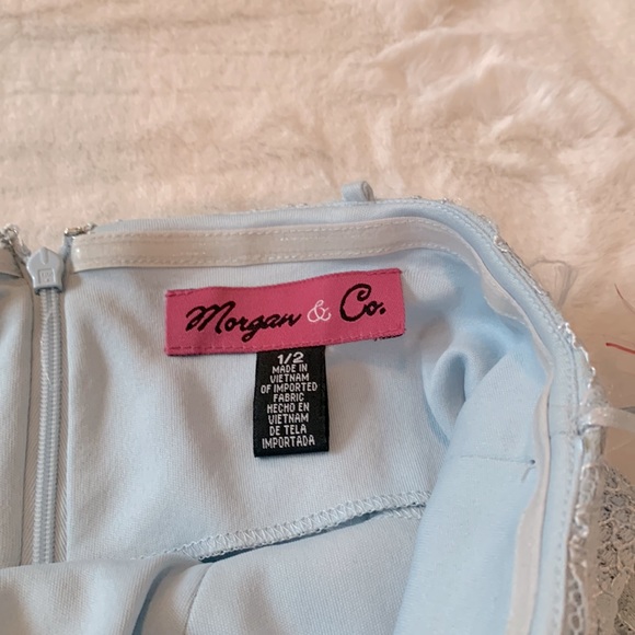 NWT- Pale Blue Sparkly and Lacy Mini Cocktail/Party Dress - Picture 6 of 16